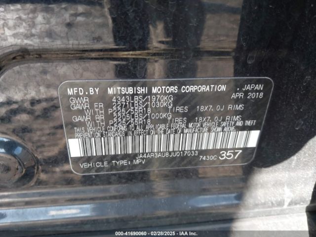 JA4AR3AU8JU017033 Mitsubishi Outlander Sport 2.0 Es