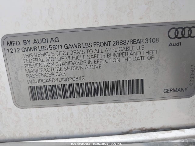 2013 AUDI A8 L WAURGAFD4DN020843 Photo 8