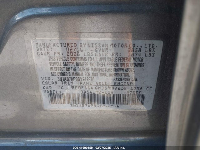 3N1AB7AP8GY242976 Nissan SENTRA SR