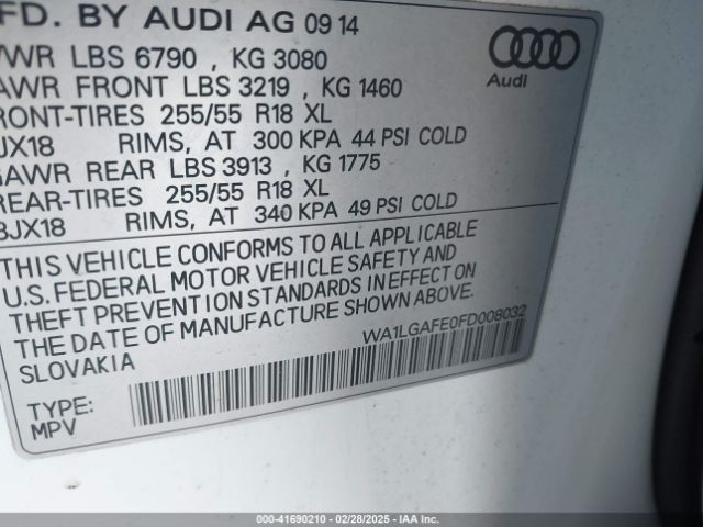 WA1LGAFE0FD008032 Audi Q7 3.0t Premium