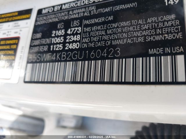 55SWF4KB2GU160423 Mercedes-Benz C 300 4matic/luxury 4matic/sport 4matic