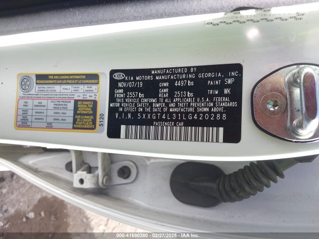 5XXGT4L31LG420288 KIA Optima Lx