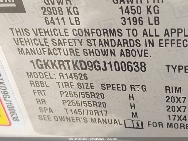 1GKKRTKD9GJ100638 GMC Acadia Denali