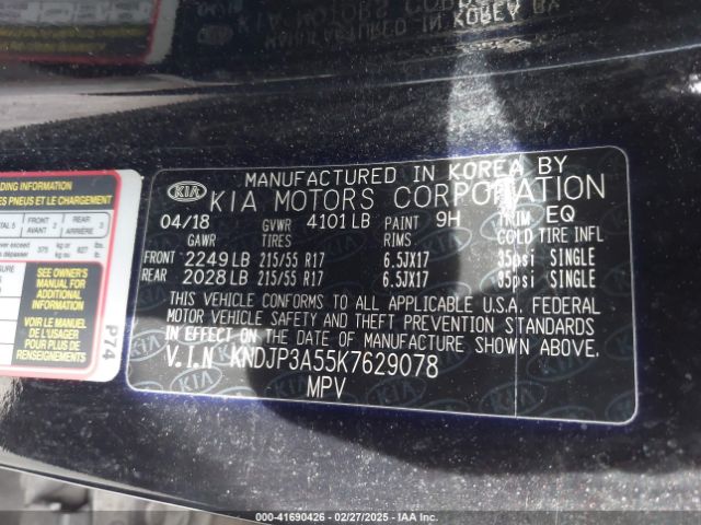 KNDJP3A55K7629078 KIA SOUL +