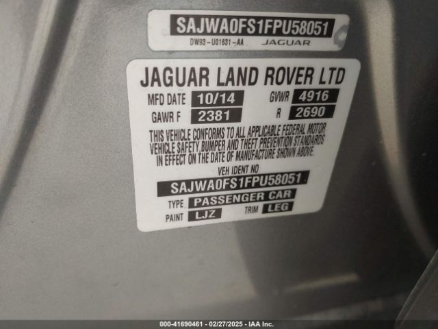 SAJWA0FS1FPU58051 Jaguar Xf 2.0t Premium