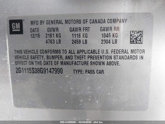 Chevrolet Impala 2lt 2016 2G1115S38G9147990 Image 9