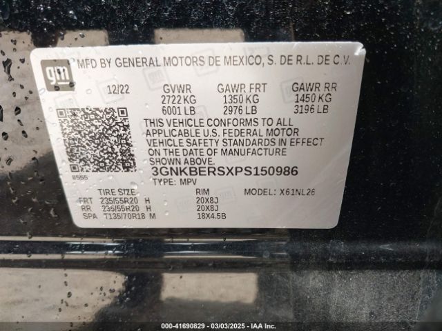 3GNKBERSXPS150986 Chevrolet Blazer Fwd Rs