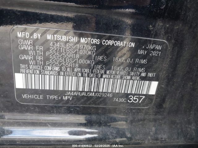 JA4ARUAU5MU029246 Mitsubishi Outlander Sport 2.0 Be Awc/2.0 Es Awc/2.0 Le Awc/2.0 Se Awc