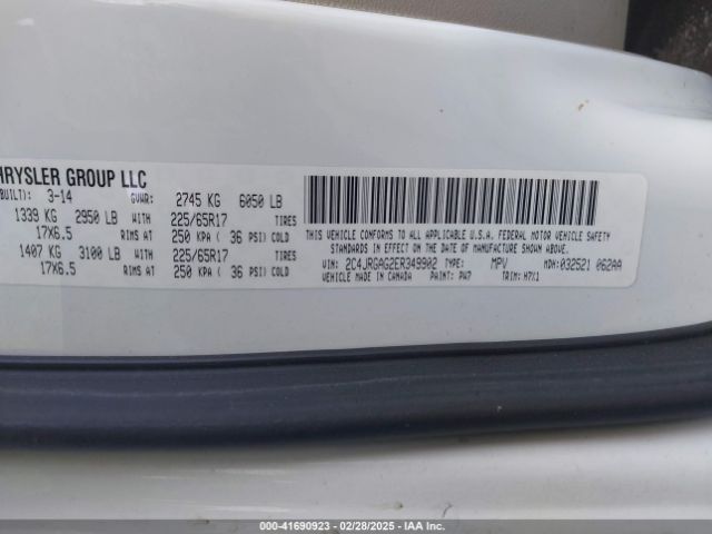 2C4JRGAG2ER349902 RAM Cargo Tradesman