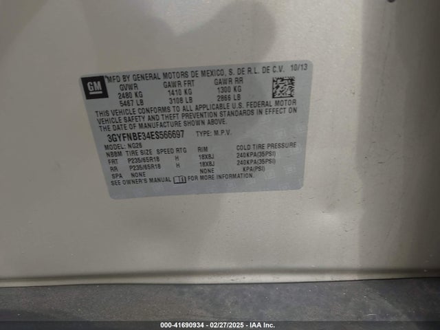 2014 CADILLAC SRX 3GYFNBE34ES566697 Photo 8