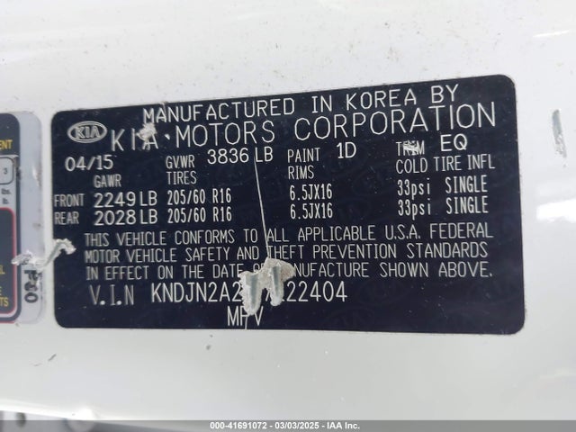 KIA Soul 2015 KNDJN2A21F7222404 Image 9