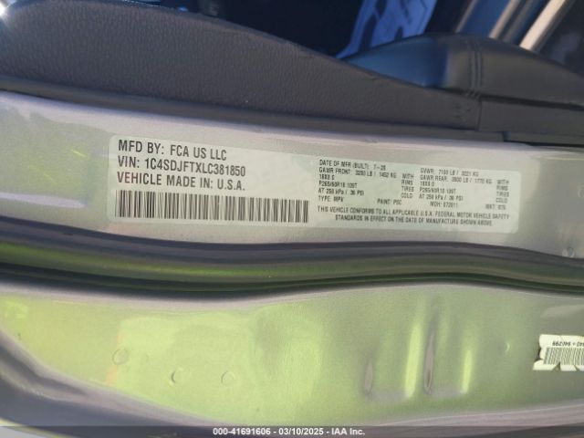 1C4SDJFTXLC381850 Dodge Durango Pursuit Awd
