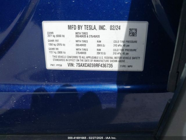 2024 TESLA MODEL X 7SAXCAE59RF436735 Photo 8