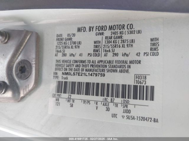 NM0LS7E21L1479759 Ford Transit Connect Xl Cargo Van