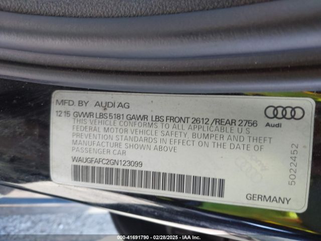 WAUGFAFC2GN123099 Audi A6 2.0t Premium Plus