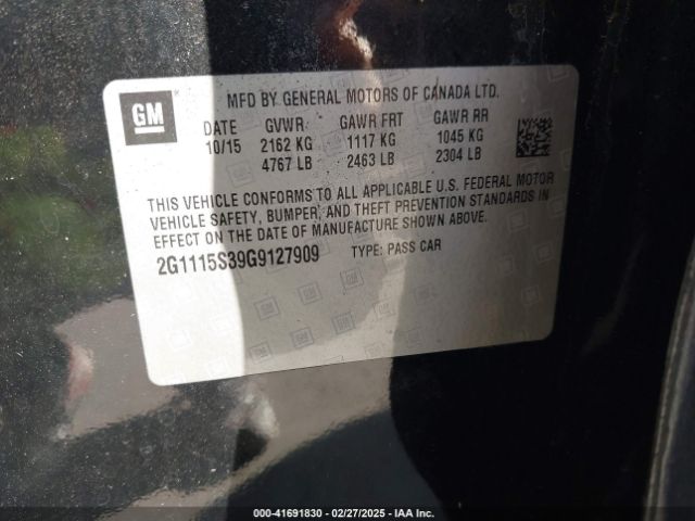 2G1115S39G9127909 Chevrolet Impala 2lt