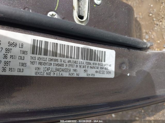 1C4PJLLB4KD403310 Jeep Cherokee Latitude Plus Fwd