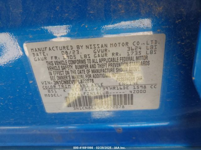 3N1CN8EV9PL872078 Nissan Versa 1.6 Sv Xtronic Cvt
