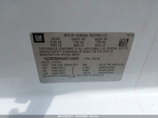 1GCRCNEH5HZ132883 Chevrolet Silverado 1500 Wt