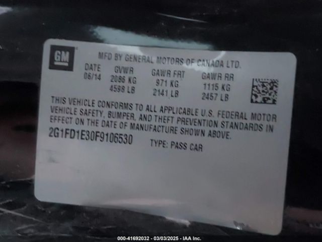 2G1FD1E30F9106530 Chevrolet Camaro 1lt