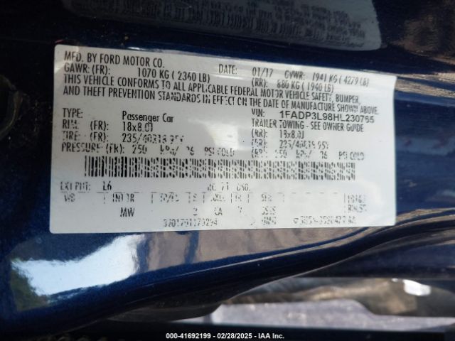 2017 FORD FOCUS ST 1FADP3L98HL230765 Photo 8