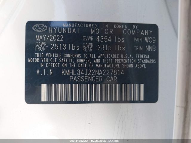 KMHL34J22NA227814 Hyundai Sonata Limited