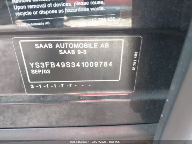 2004 SAAB 9-3 YS3FB49S341009784 Photo 8