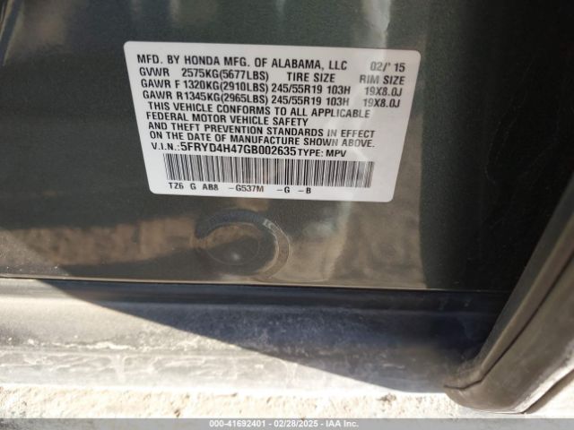 5FRYD4H47GB002635 Acura Mdx Technology   Acurawatch Plus Packages/technology Package