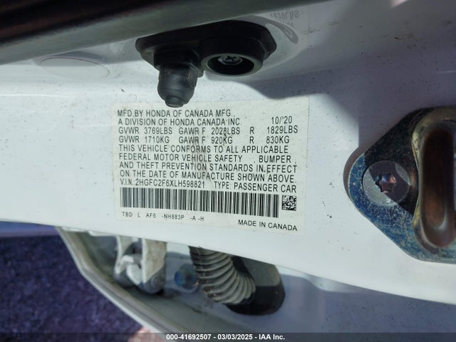 2HGFC2F6XLH598821 Honda Civic Lx