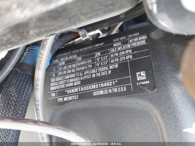 2021 INDIAN MOTORCYCLE CO. SCOUT 56KMTA00XM3164921 Photo 9