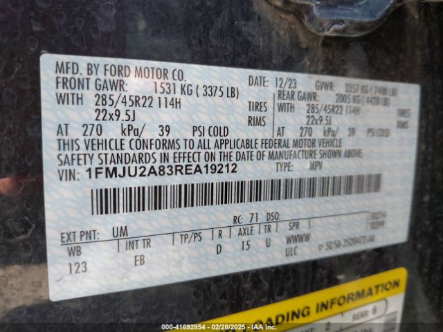 1FMJU2A83REA19212 Ford Expedition Limited