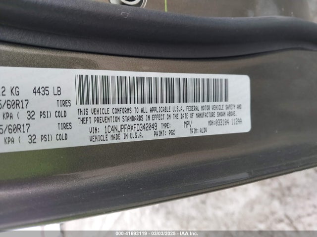 1C4NJPFAXFD342049 Jeep Patriot High Altitude Edition