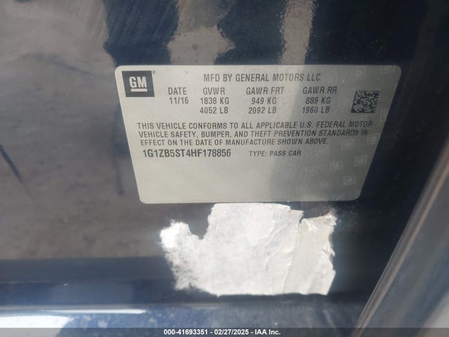 1G1ZB5ST4HF178856 Chevrolet MALIBU LS