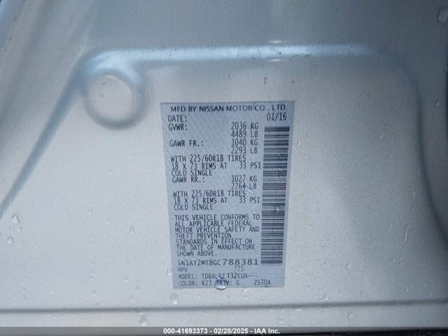 Nissan Rogue Sl 2016 5N1AT2MT8GC788381 Image 9