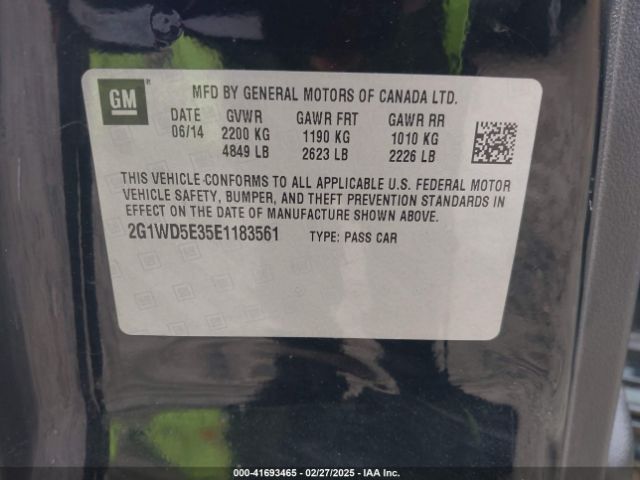2G1WD5E35E1183561 Chevrolet IMPALA LIMITED POLICE