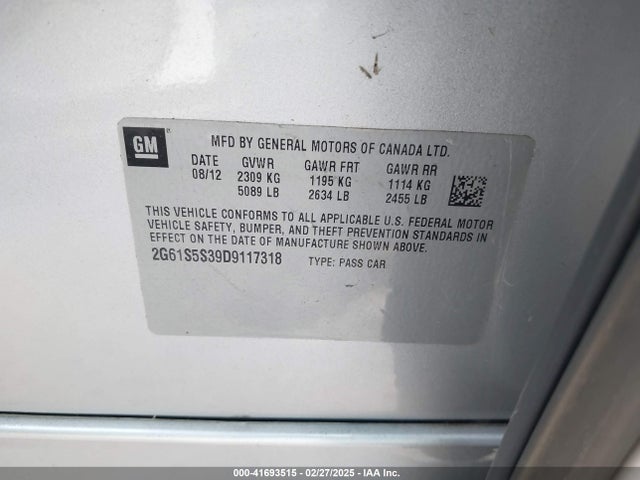 2013 CADILLAC XTS 2G61S5S39D9117318 Photo 8