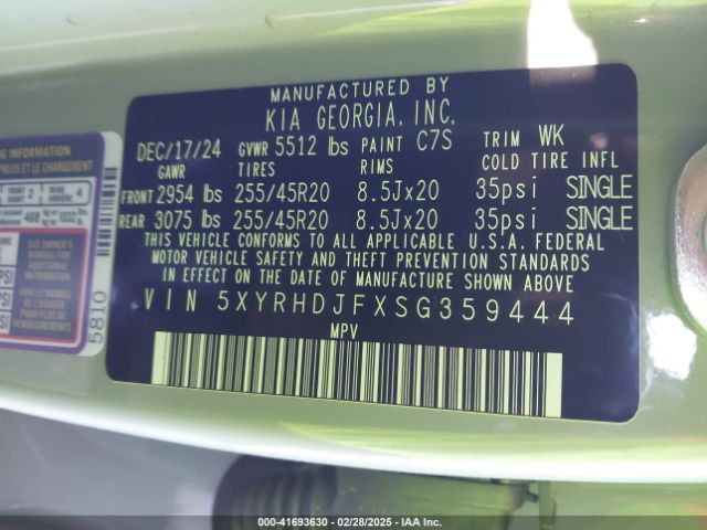 2025 KIA SORENTO 5XYRHDJFXSG359444 Photo 8