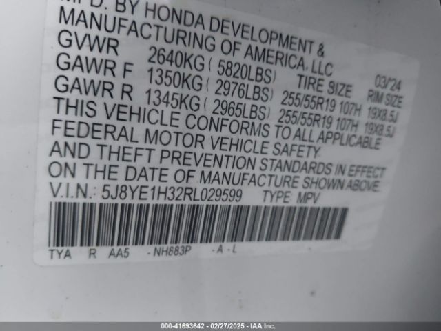 2024 ACURA MDX 5J8YE1H32RL029599 Photo 8