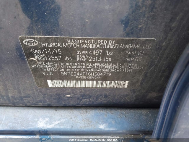 Hyundai SONATA SE 2016 5NPE24AF1GH304719 Image 9