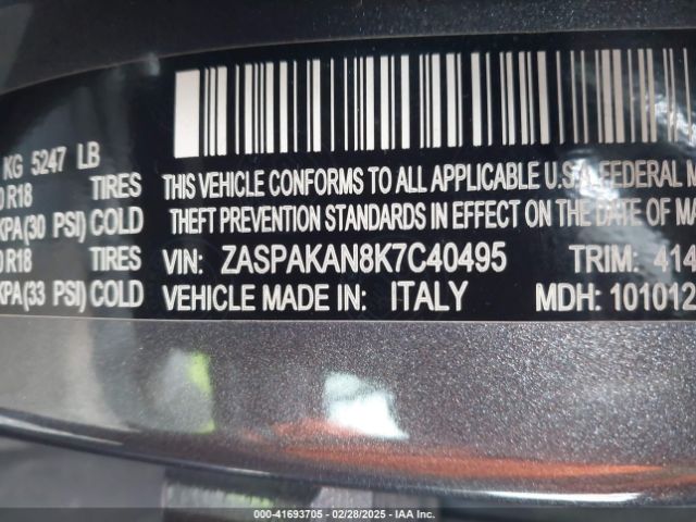 ZASPAKAN8K7C40495 Alfa Romeo Stelvio Awd