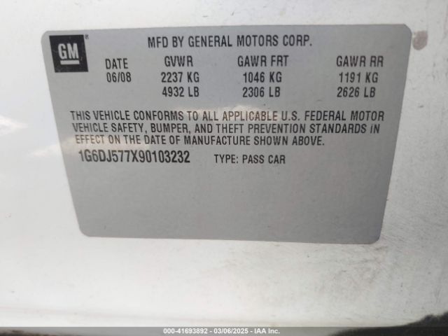 2009 CADILLAC CTS 1G6DJ577X90103232 Photo 8