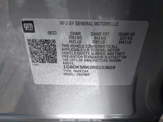 1G6DK5RK0R0103609 Cadillac Ct4 Luxury