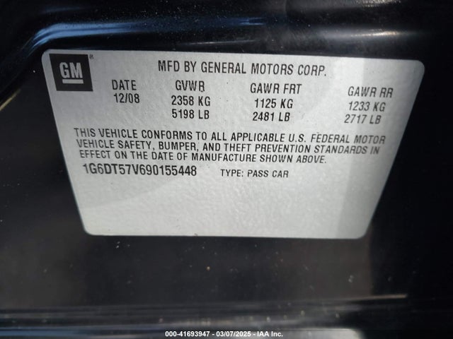 2009 CADILLAC CTS 1G6DT57V690155448 Photo 8