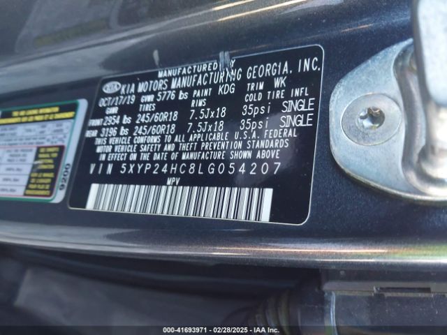 5XYP24HC8LG054207 KIA Telluride Lx