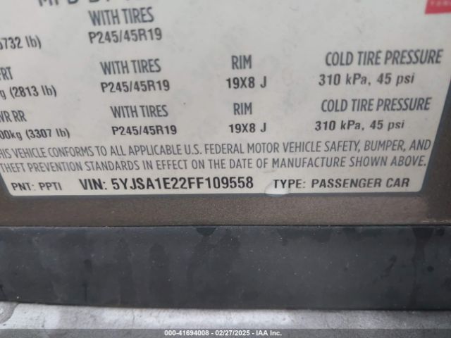 5YJSA1E22FF109558 Tesla MODEL S