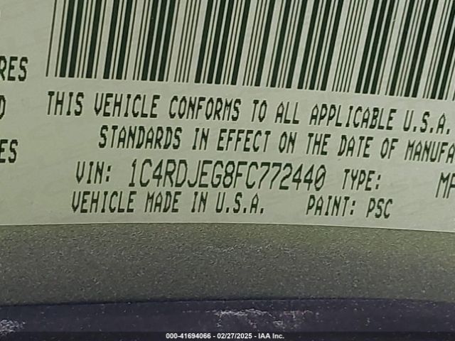 1C4RDJEG8FC772440 Dodge Durango Citadel