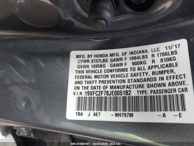 19XFC2F78JE005182 Honda CIVIC EX