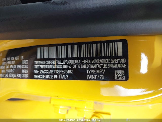 ZACCJABT1GPE29482 Jeep Renegade Latitude