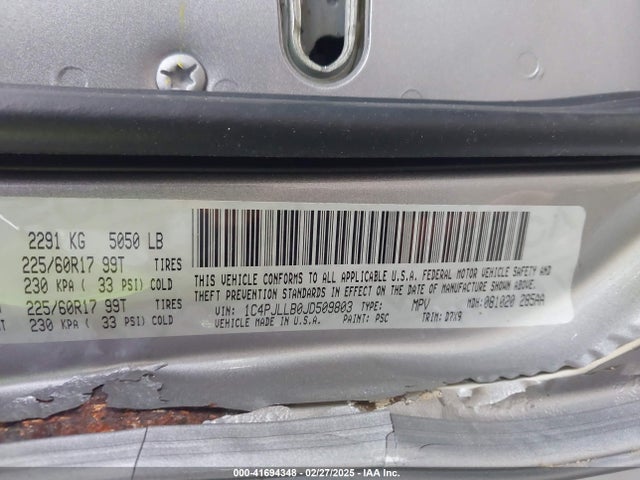41694348 :رقم المزاد ، 1C4PJLLB0JD509803 vin ، 2018 Jeep Cherokee Latitude Plus Fwd مزاد بيع