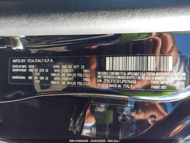 ZFBCFXCB1JP676499 Fiat 500x Trekking Fwd